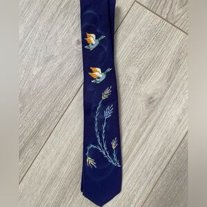 vintage 1950's made and hand painted in california navy duck tie